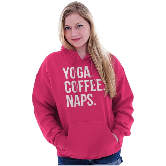 Yoga Coffee Naps Meditation Fitness Women Plus Size Graphic Pullover Hoodie Brisco Brands 3X