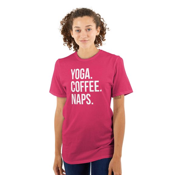 Yoga Coffee Naps Meditation Fitness Women's Graphic T Shirt Tees Brisco Brands M