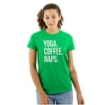 thumbnail image 1 of Yoga Coffee Naps Meditation Fitness Womens Fitted Plus Size Graphic Tee Brisco Brands 2X, 1 of 5