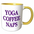 thumbnail image 1 of 3drose, Yoga Coffee Naps Purple, 11oz Two-tone Yellow Mug, 1 of 6