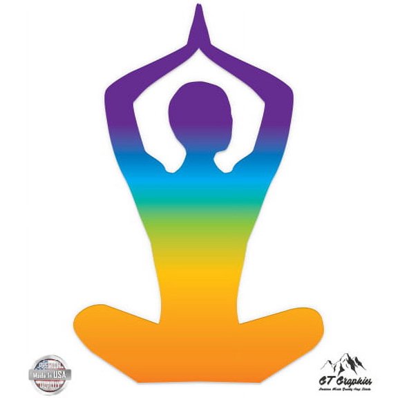 Yoga Colorful - 3" Vinyl Sticker - For Car Laptop I-Pad Phone Helmet Hard Hat - Waterproof Decal