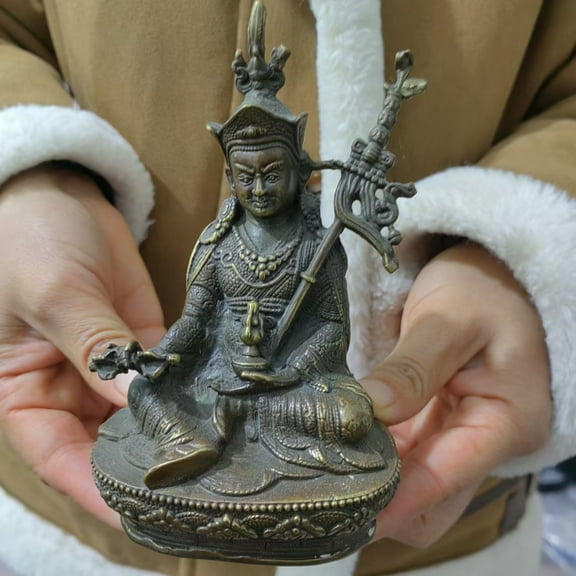 Yoga Decor Brass buddha tibetan Buddha Statue for Home Decor, Zen Decor Buda Indoor Gift for Relaxation Meditation or Shrine Feng shui