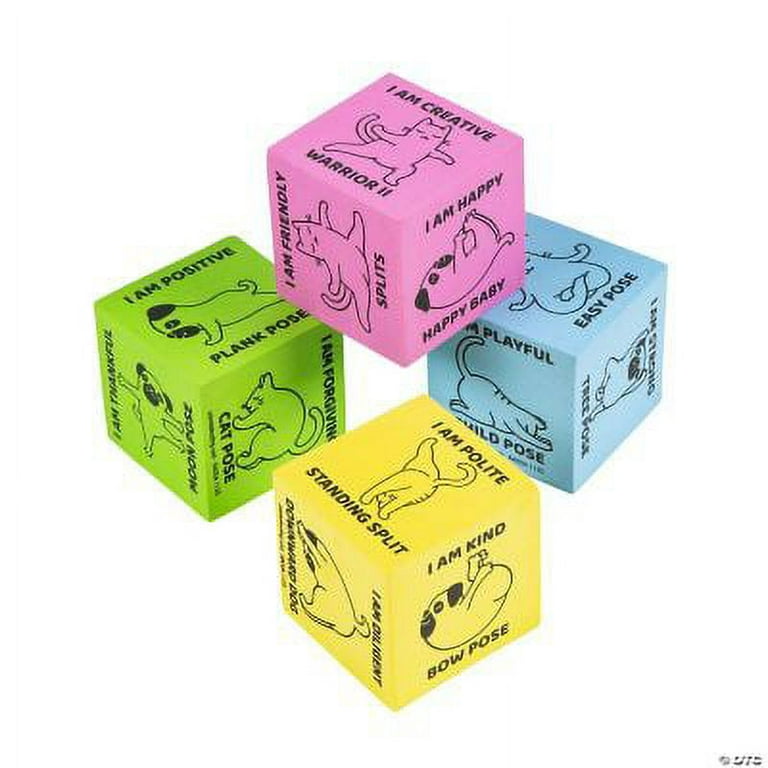 Yoga Dice, Classroom, Party Favors, Educational, 4 Pieces 
