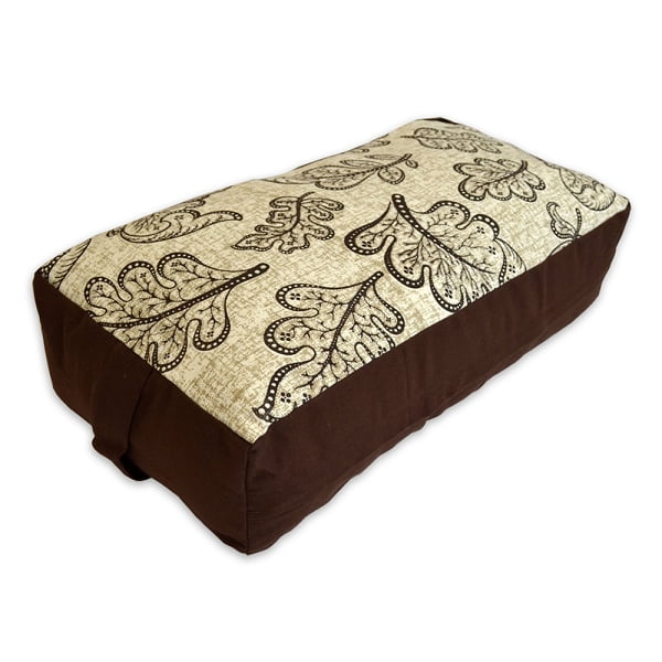 Yoga Direct Ecru/Brown Supportive Rectangular Cotton Yoga Bolster