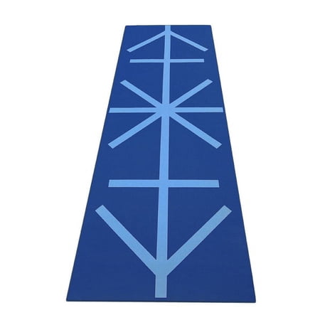 Yoga Direct Premium Printed 1/4 Inch Alignment Yoga Mat - Blue