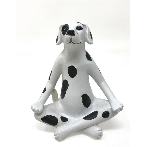 Yoga Dog Dalmatian Seated Meditation Pose Polyresin Statue 6 Inches