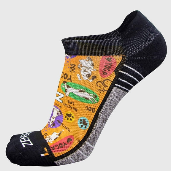 Yoga Dog Running Socks (No Show) M / Orange
