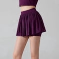 thumbnail image 1 of Yoga Drapey Double Ruffles Athletic Shorts for Women , High Waisted Flowy Tennis Workout Running Tiered Skorts, 1 of 7