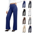 thumbnail image 1 of Yoga Dress Pants for Women High Waisted Stretchy Comfy Work Pants Business Casual Office Yoga Pant with Pockets Blue S, 1 of 6