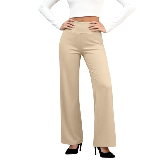 Yoga Dress Pants for Women High Waisted Stretchy Comfy Work Pants Business Casual Office Yoga Pant with Pockets Khaki L
