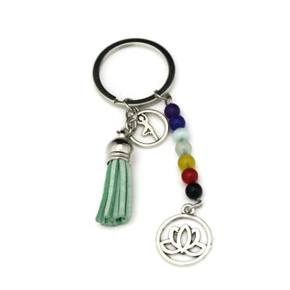 Yoga Essential Oil Diffuser Tassel Keychain- Multi-colored