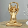 thumbnail image 1 of Yoga Frog Statue under $5! Yrmaups Golden Frog Yoga Statue, Resin Frog Decor for Living Room Desk, Modern Garden Decoration, Set of 3 Yoga Frog Figurines, Home Office Shelf Decor, 1 of 6
