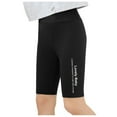 thumbnail image 1 of Yoga Girls Athletic Shorts Elastic High Waist Slim Shorts Fashion Letter Print Breathable Summer Sport Short Pants Black 3-4 Years, 1 of 5