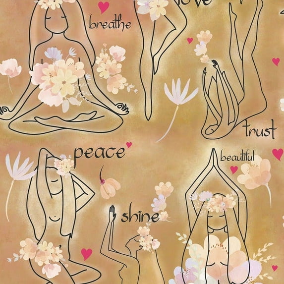 Yoga Goddesses Peel And Stick Wallpaper