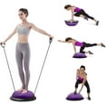 thumbnail image 1 of Yoga Half Ball, Balance Trainer Ball, Balance Stability Half Ball with Resistance Bands Bonus Foot Pump for Yoga Fitness, Strength Exercise, Core Training, Home Gym Supports up to 400lbs, M005, 1 of 7