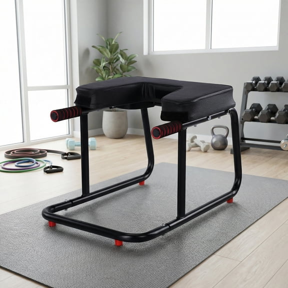 Yoga Headstand Bench Loading 550Lbs Handstand Trainer Bench with Anti-Slip Mat Metal Frame & PU Pads Inversion Equipment for Back Decompression Strength Training