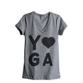 thumbnail image 1 of Yoga Heart Women's Fashion Relaxed V-Neck T-Shirt Tee Heather Grey X-Large, 1 of 3