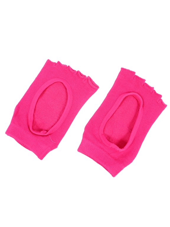 HOOWIFFY Womens Toeless Yoga Socks 1 Pair Breathable Hollow Design Non- Grip for Pilates Exercise and Fitness