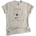 thumbnail image 1 of Yoga I'm Down Dog Shirt, Unisex Women's Men's Shirt, Funny Yoga Shirt, Cute Yoga Top, Downward Dog Shirt, Light Silk Gray, Medium, 1 of 6