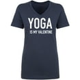 thumbnail image 1 of Yoga Is My Valentine Womens V-Neck Tee, 1 of 2