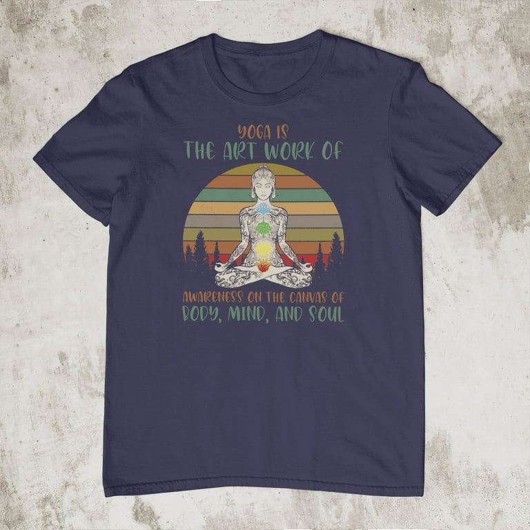 Yoga Tee Shirt With Yoga Body & Soul Inspiration Yoga Tee Shirt With Yoga Body & Soul Inspiration