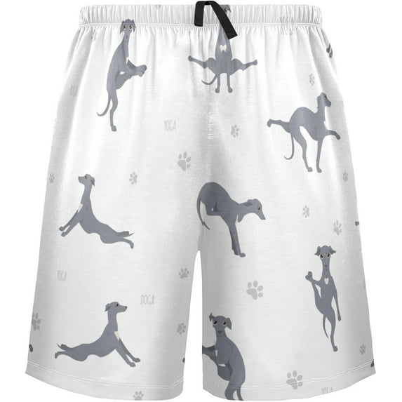 Yoga Italian Greyhound Dog Pattern Mens Pajama Pants Shorts Sleepwear Lounge Men's Pajama Bottoms Gift for Family