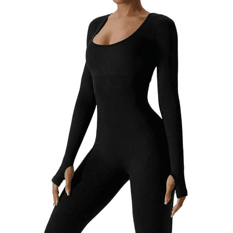 Yoga Jumpsuit Yoga Catsuit Shapewear Tummy Control Workout One Piece  Catsuit Bodysuit Long Sleeve Sportswear Gym Set Workout for Women Perfect  Gift Halloween Christmas 