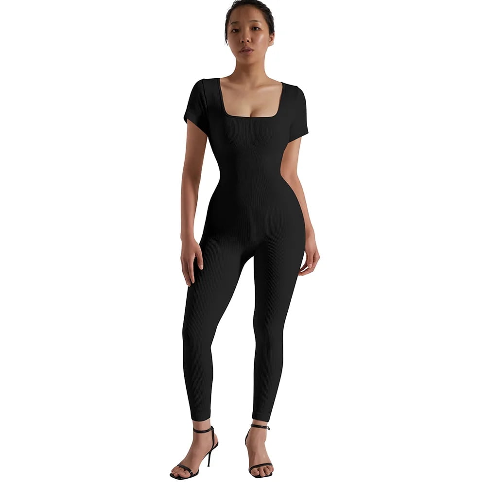JOSHINE Shapewear Bodysuit for Women Body Shaper with Bra Black,L 