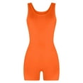 thumbnail image 1 of Yoga Jumpsuit for Women Ribbed One Piece Tank Top Sleeveless Bodycon Sport Shorts Gym Romper Workout Bodysuit Orange L, 1 of 5