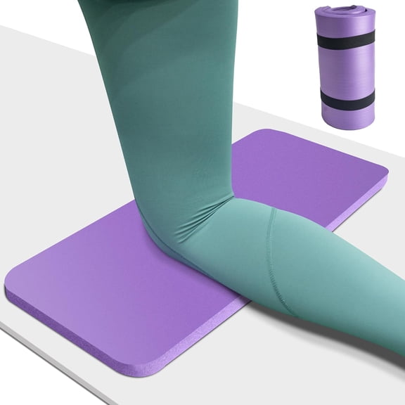 Yoga Knee Pad Cushion 0.8inch (20mm) Thick Mat with Carrier Strap for Pain Free Knees, Elbows, Wrists and Back, Workout Mats Home Gym, Pilates, Planks, Ab Rollers (24"x10"x0.8")
