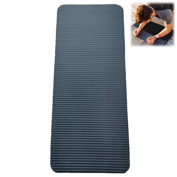 Yoga Knee Pad Cushion, 24 x 9.8 in Mini Yoga Mat, Odor-Free NBR Workout Mat Small Exercise Mat for Yoga, Pilates, Kneeling, Planks & Home Gym - Black