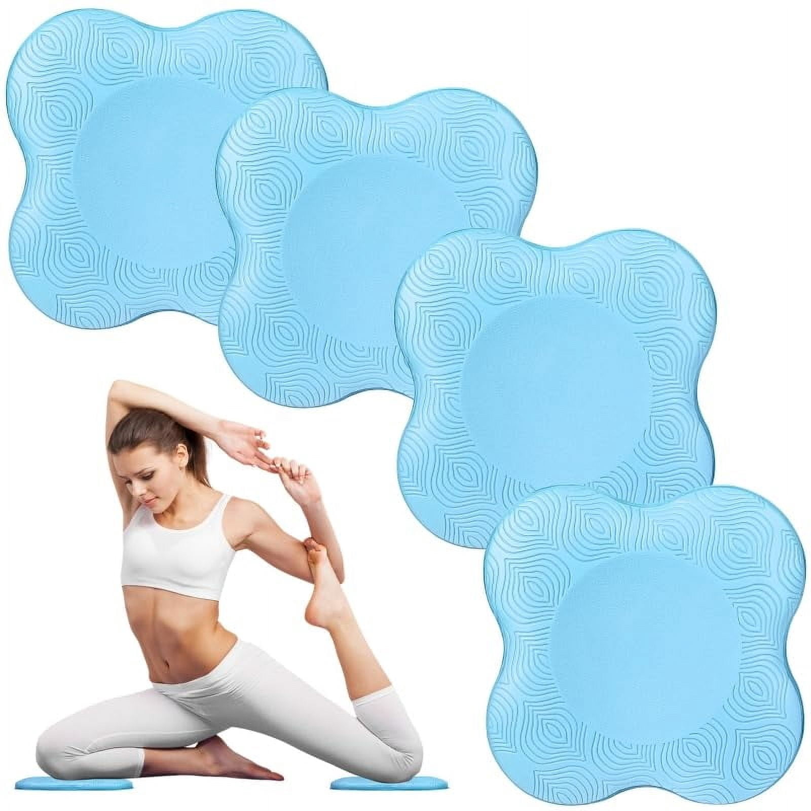 Yoga Knee Pads, Set of 4, Cushions for Knees and Elbows, Fitness, Meditation, Kneeling, Balance, Floor, Pilates (Pink Purple)