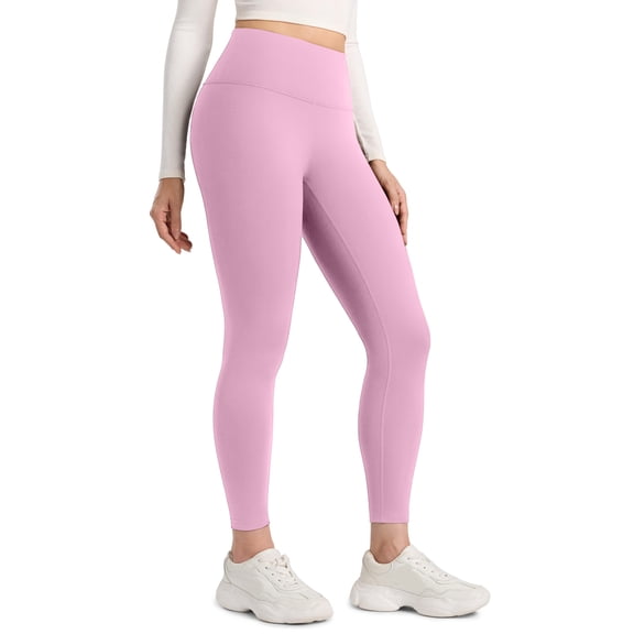 Yoga Leggings - High Waisted Soft Womens Workout Lounge Pants Pink L