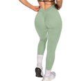 thumbnail image 1 of Yoga Leggings V Waist Peach Fitness Leggings Summer Bottoms Lifted Skinny Workout Green Pants Sizes L, 1 of 6