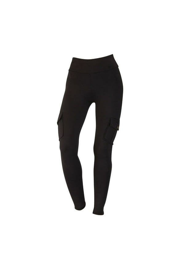 Yoga Leggings for Women Cargo Pants Elastic Drawstring Waist Stretch Workout Legging Trousers with Multi Pockets