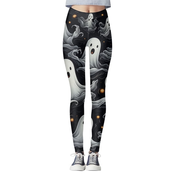 Yoga Leggings for Women Print Stretchy Leggings Fall Winter Ideal for Halloween Party and Home Rest Printed Tights Pants Halloween Outfit