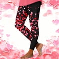 thumbnail image 1 of Yoga Leggings for Women Valentine's Day Heart Print Plus Size Leggings Casual Fashion Base Layer Pants Pink M, 1 of 9