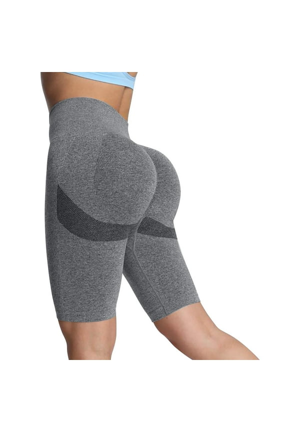 Yoga Leggings for Womens 5 Inch Quick Dry Gym Workout Shorts High Waisted Knee Length Sweatpants Hip Lift Tummy Control Athletic Shorts with Pockets