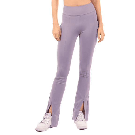 Yoga Leggings with Front Slit and Pockets High Waist Tummy Control Buttery Soft Comfy Stretchy Workout Pants Lavender Large