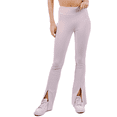 thumbnail image 1 of Yoga Leggings with Front Slit and Pockets High Waist Tummy Control Buttery Soft Stretchy Workout Pants Smoke 2X, 1 of 4