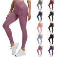 thumbnail image 1 of Yoga Leggings with Pockets for Women Buttery Soft High Waisted Plus Size Tight Fit Workout Active Pants (3XL, Hot Pink), 1 of 9