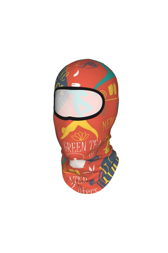 Yoga Lifestyle Asanas Posture Unisex Balaclava Ski Mask Full Face Cover for Cold Weather & UV Protection, Breathable Cooling Helmet Liner