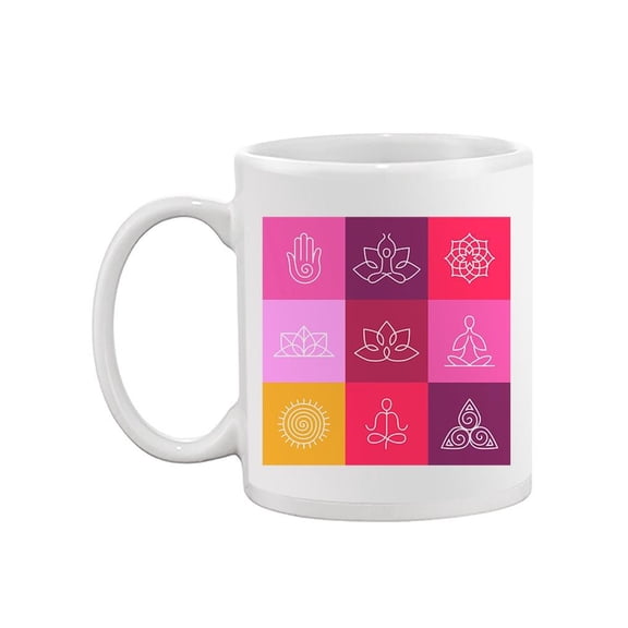 Yoga Line Icons Mug Unisex's -Image by Shutterstock