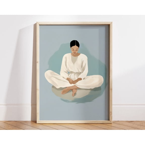 Yoga Lotuse Pose Poster, Yoga Studio Decoration, Yoga Chakras Art Print, Meditation Room Wall Decor, Yoga Lover Gift Wall Art, Modern Wall Decor, 16x24 UNFRAMED