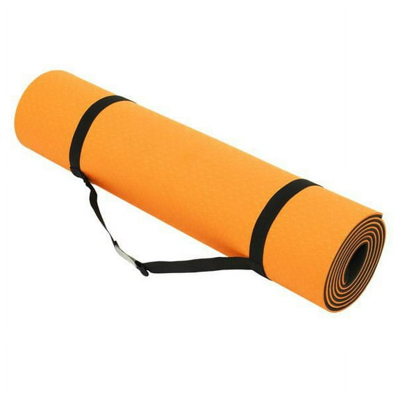 Yoga Mat, 0.24" Thick Yoga Mat, TPE Non-Slip Gym Mat, Orange
