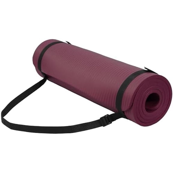 Yoga Mat, 1/2-Inch Extra Thick High Density Exercise Mat, Anti-Tear Exercise Yoga Mat with Carrying Strap, Suitable for Various Yoga Exercises