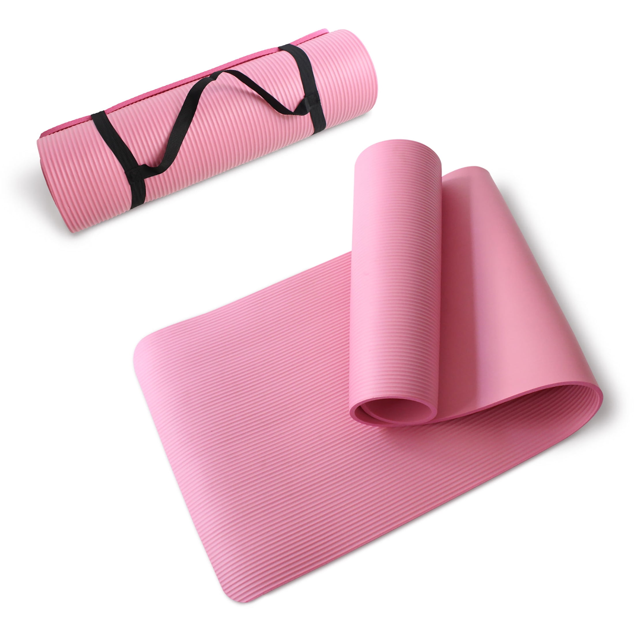 Pink Limm Yoga Mat Fitness Mat - TPE Yoga Mat with Strap for Home Gym