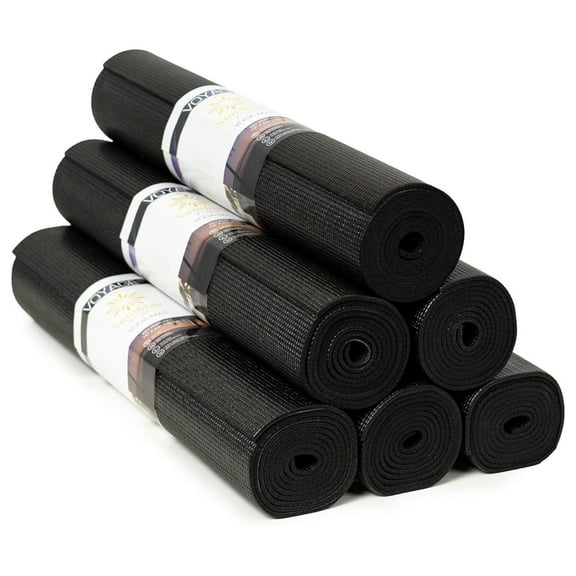 Yoga Mat, 6 Pack, 72" x 24" Professional Studio and Gym Bulk Yoga Mats, 5mm Thick, Durable, Anti-Tear, Non Slip Fitness and