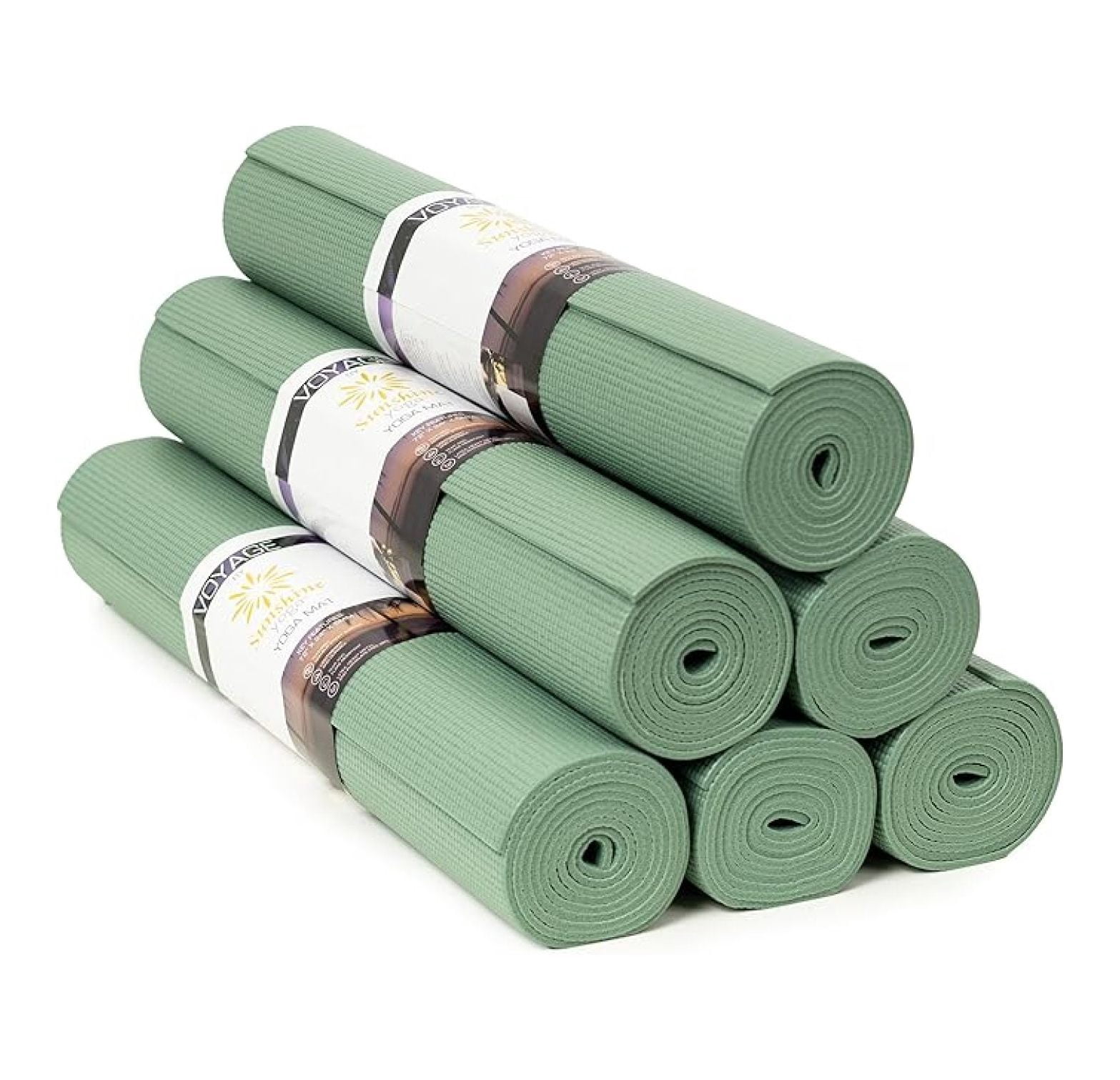 Yoga Mat, 6 Pack, 72" x 24" Professional Studio and Gym Bulk Yoga Mats, 5mm Thick, Durable, Anti-Tear, Non Slip Fitness and