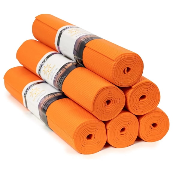 Yoga Mat, 6 Pack, 72" x 24" Professional Studio and Gym Bulk Yoga Mats, 5mm Thick, Durable, Anti-Tear, Non Slip Fitness and